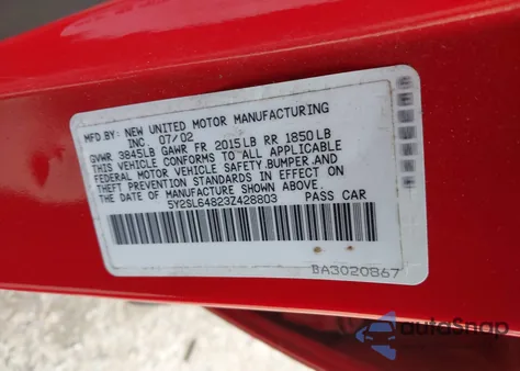 2003 Pontiac Vibe from USA, damaged, VIN 5Y2SL64823Z428803